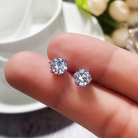 🔵𝟲𝟱%𝗢𝗙𝗙 𝗯𝘂𝗻𝗱𝗹𝗲𝘀 𝟯+🔵 NEW 925 CZ Filigree Round Studs - Picture 8 of 13